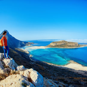 Frau auf Kreta, Balos Beach