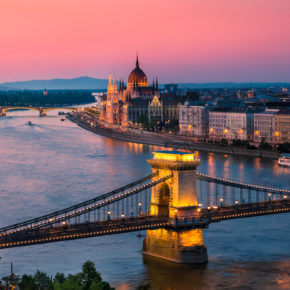 Budapest Donau Sonnenuntergang