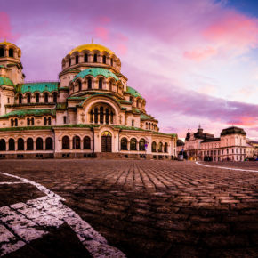 Bulgarien Schloss Abendsonne Sonnenuntergang