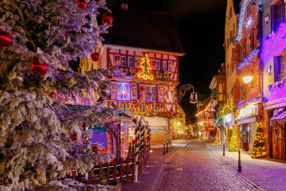 Frankreich Colmar Winter Deko