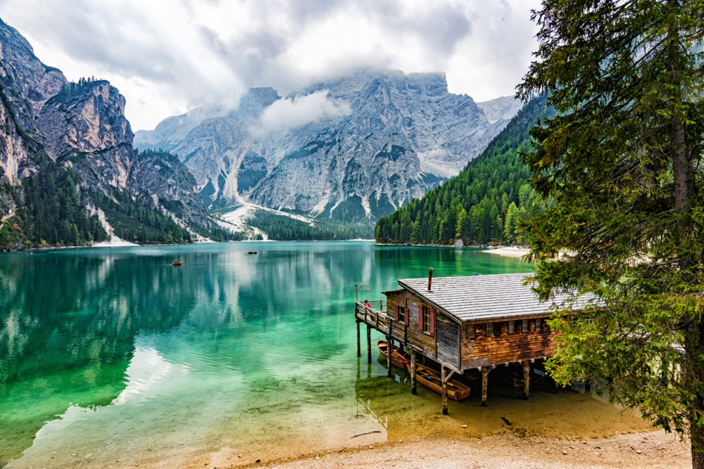 Italien Südtirol Braies See Alpen