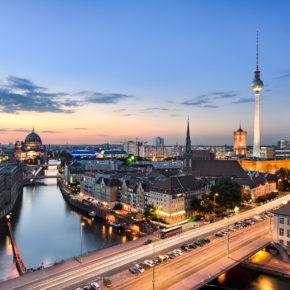 Berlin Skyline Sonnenuntergang