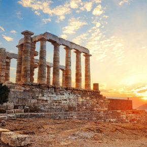 Griechenland Athen Sonneuntergang Poseidon Tempel