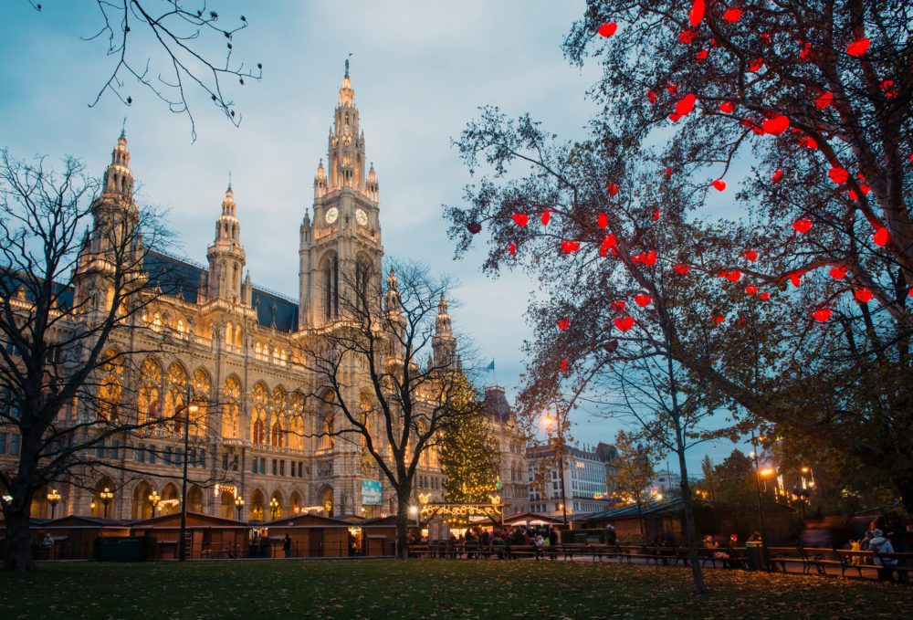 Österreich Wien Weihnachtsmarkt Wiener Rathaus