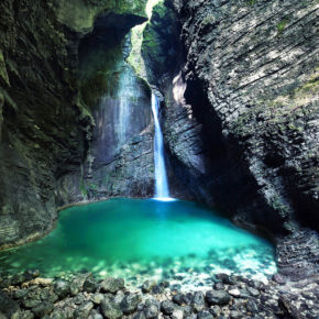 Slowenien Trivlav Nationalpark Kozjak Wasserfall