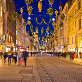 Österreich Graz Weihnachten Einkaufsstraße