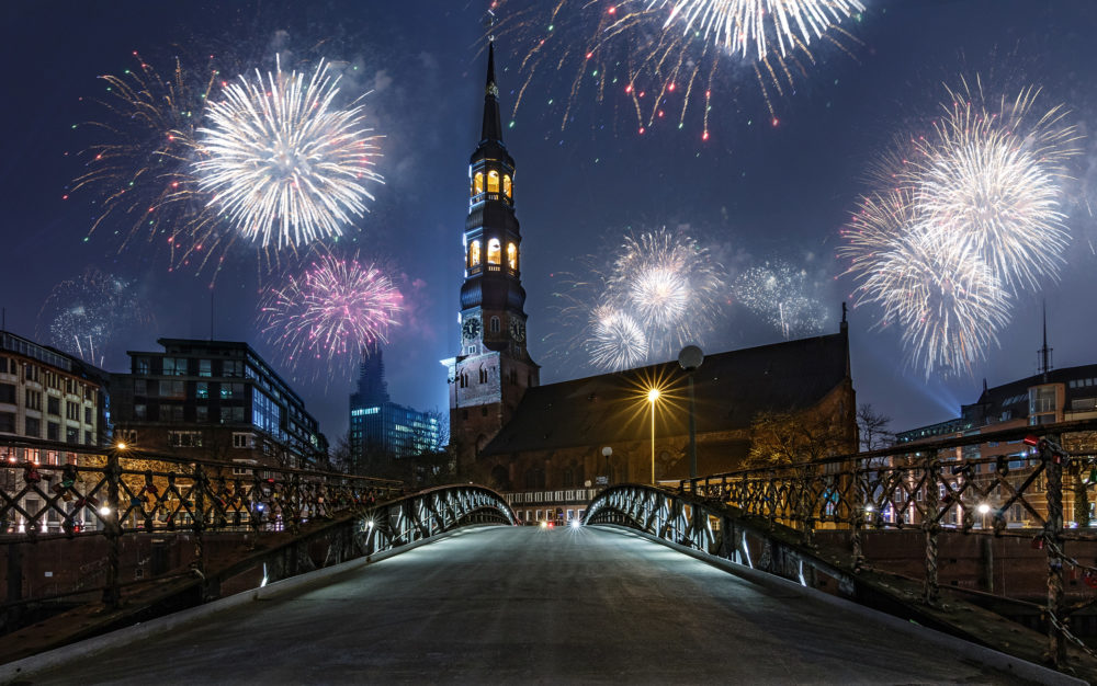 Deutschland Hamburg Silvester Speicherstadt