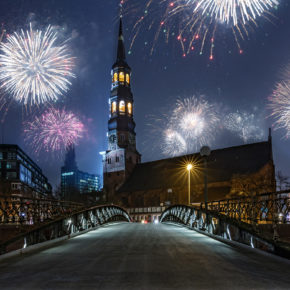 Deutschland Hamburg Silvester Speicherstadt