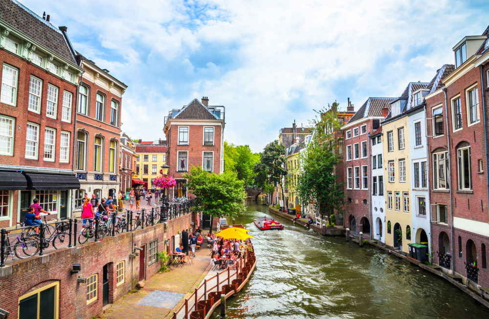 Niederlande Utrecht Kanal Fahrräder